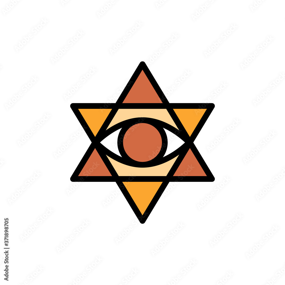 Poster eye star icon. simple color with outline vector elements of esoteric icons for ui and ux, website or