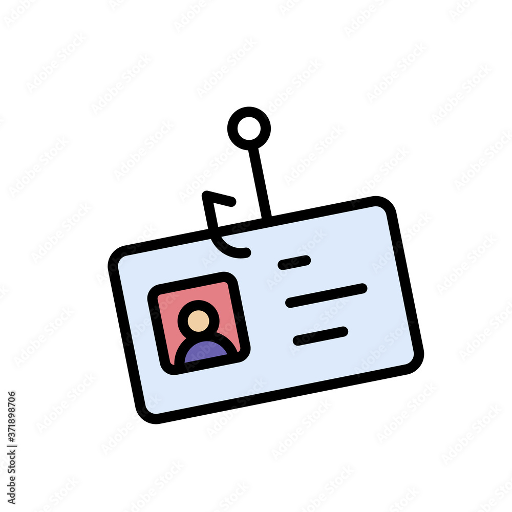 Poster identity cyber attack icon. simple color with outline vector elements of hacks icons for ui and ux, 