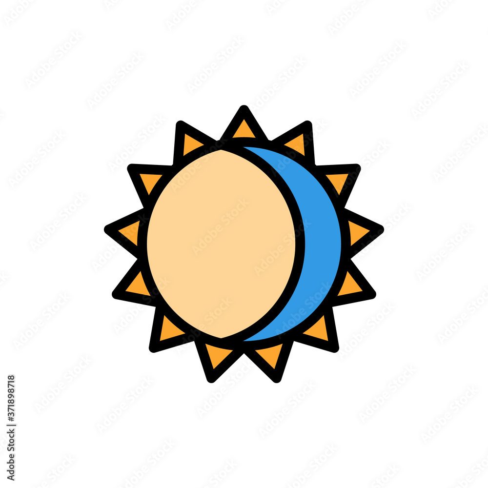 Aufkleber moon sun icon. simple color with outline vector elements of esoteric icons for ui and ux, website or