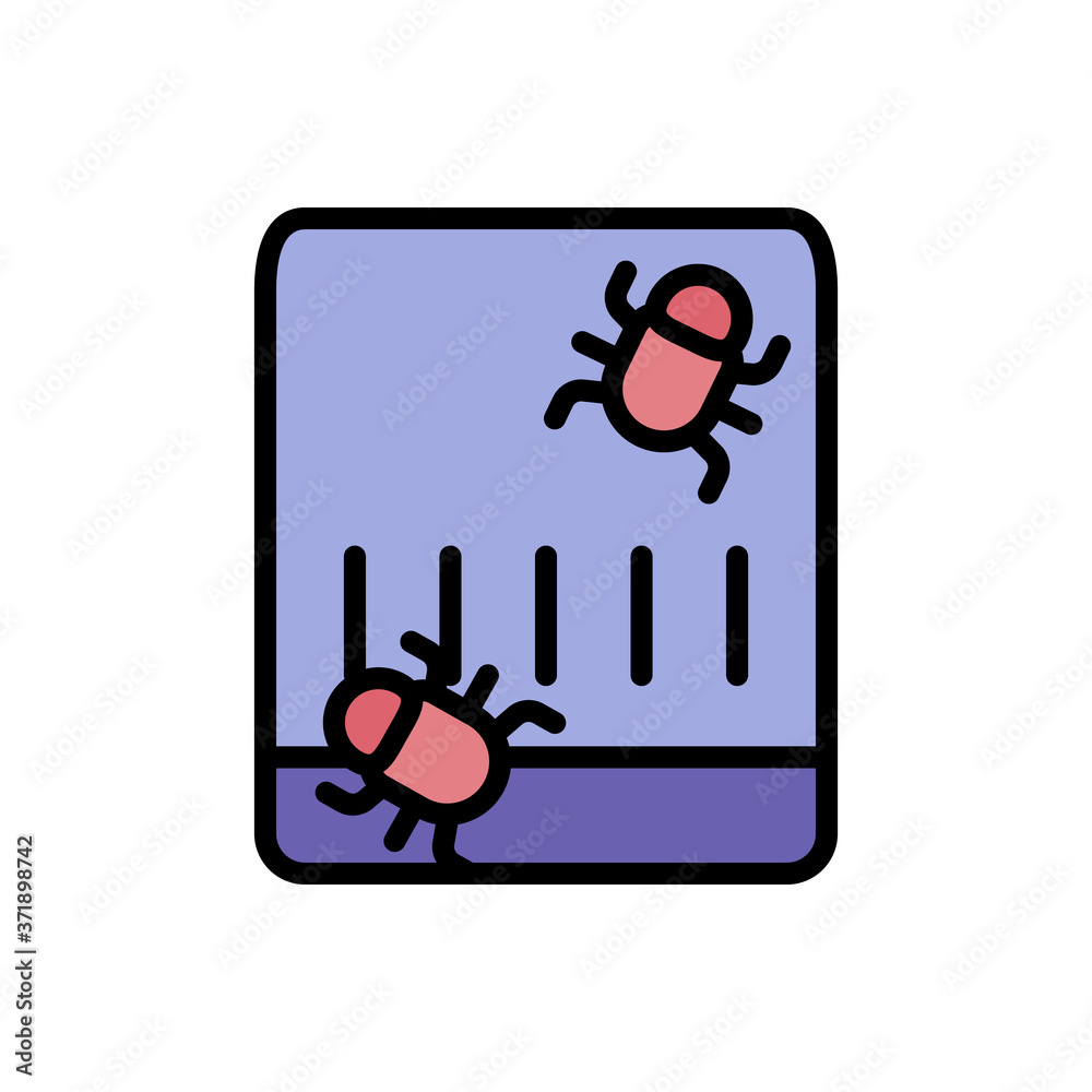 Poster hard disk cyber attack icon. simple color with outline vector elements of hacks icons for ui and ux,