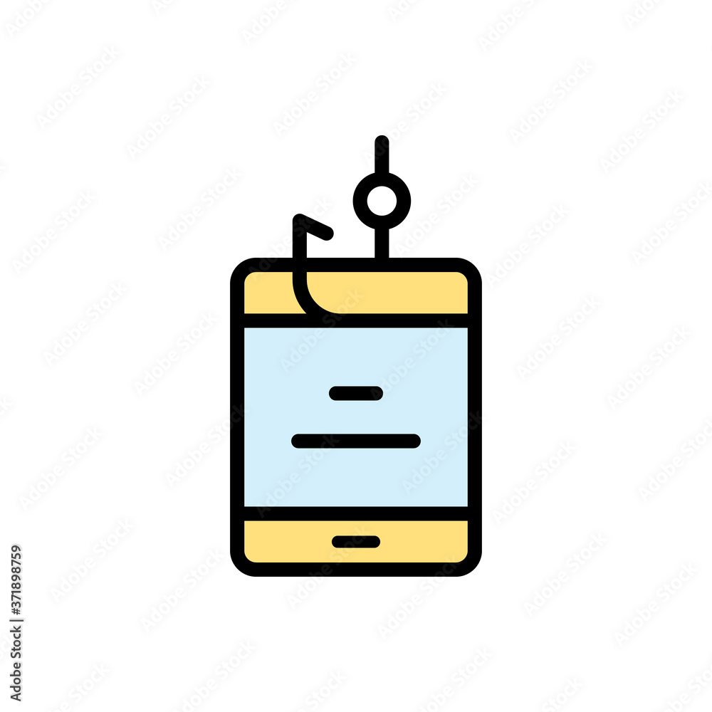Poster smartphones cyber attack icon. simple color with outline vector elements of hacks icons for ui and u