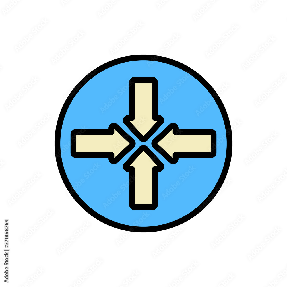 Poster arrow four direction icon. simple color with outline vector elements of pointer icons for ui and ux,