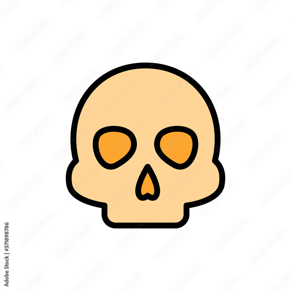 Poster skull head icon. simple color with outline vector elements of esoteric icons for ui and ux, website 