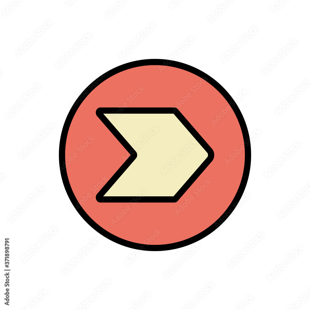 Poster arrow right icon. simple color with outline vector elements of pointer icons for ui and ux, website 