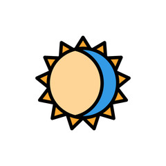 Moon sun icon. Simple color with outline vector elements of esoteric icons for ui and ux, website or mobile application