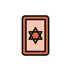 Tarot card icon. Simple color with outline vector elements of esoteric icons for ui and ux, website or mobile application