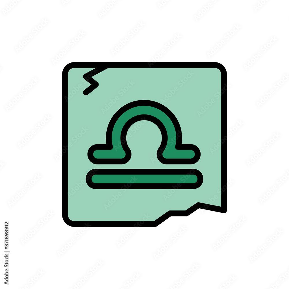 Poster zodiac libra icon. simple color with outline vector elements of esoteric icons for ui and ux, websit