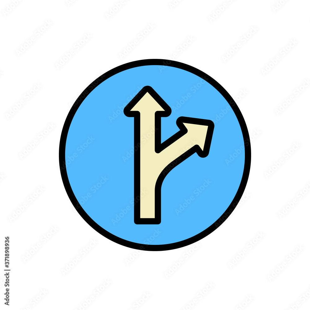 Poster arrow up and right icon. simple color with outline vector elements of pointer icons for ui and ux, w