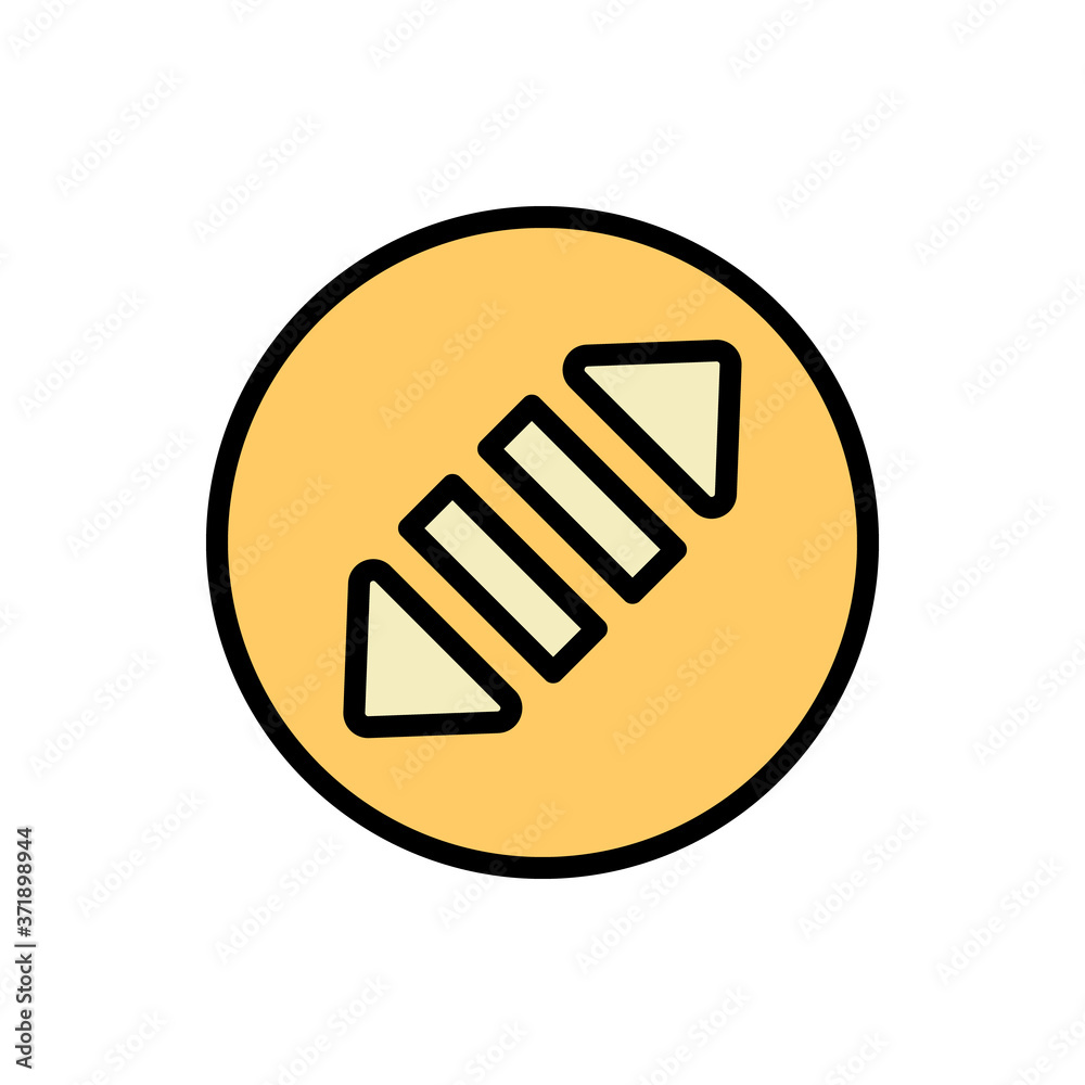 Poster arrow down, left, up and right icon. simple color with outline vector elements of pointer icons for 