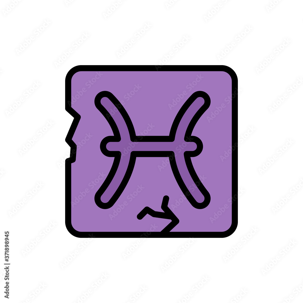 Poster zodiac pisces icon. simple color with outline vector elements of esoteric icons for ui and ux, websi