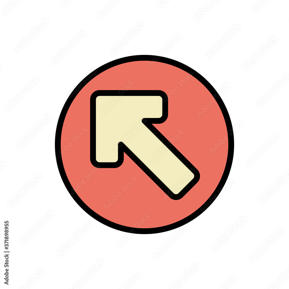 Poster arrow up and left icon. simple color with outline vector elements of pointer icons for ui and ux, we