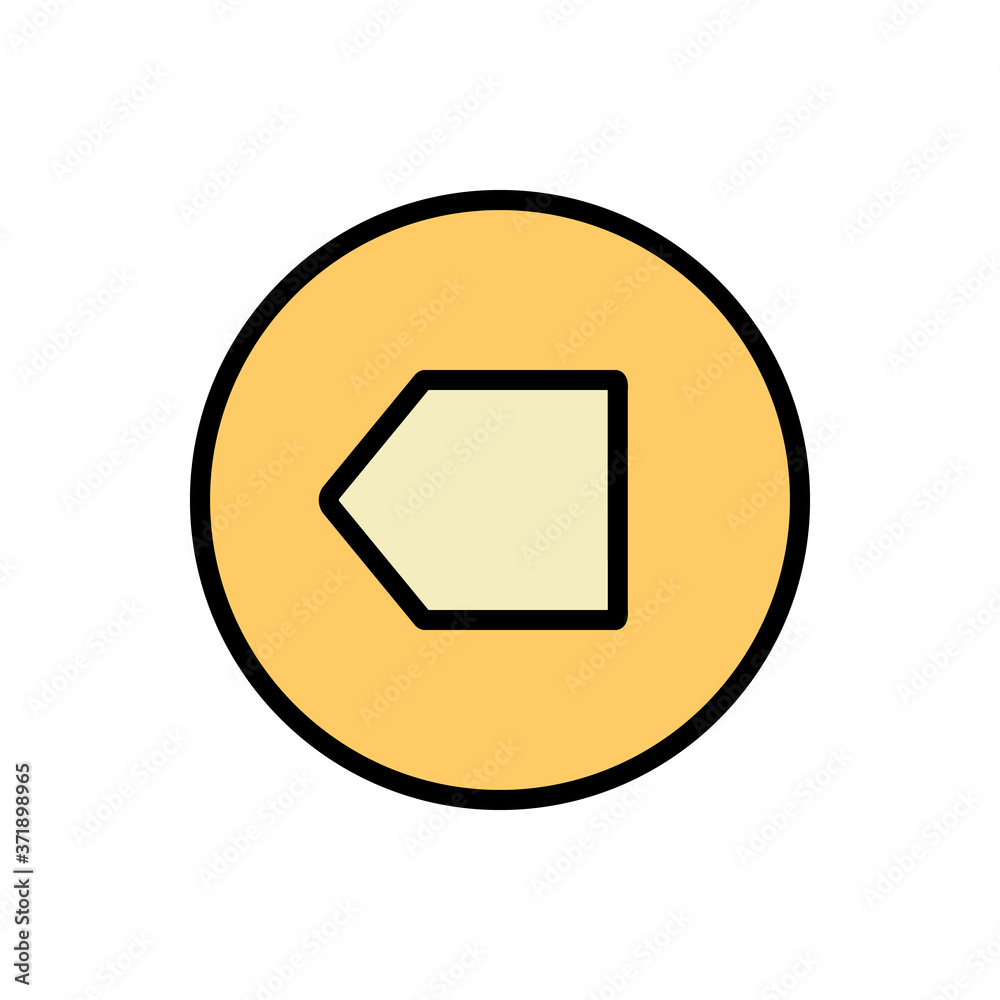 Poster arrow left icon. simple color with outline vector elements of pointer icons for ui and ux, website o