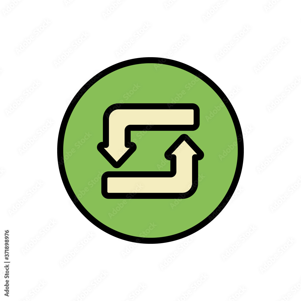 Poster arrow refresh icon. simple color with outline vector elements of pointer icons for ui and ux, websit