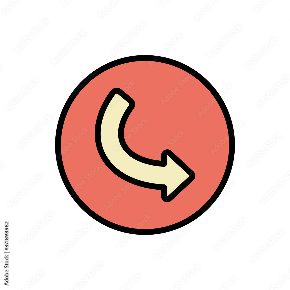Poster Arrow turn and right icon. Simple color with outline vector elements of pointer icons for ui and ux, website or mobile application