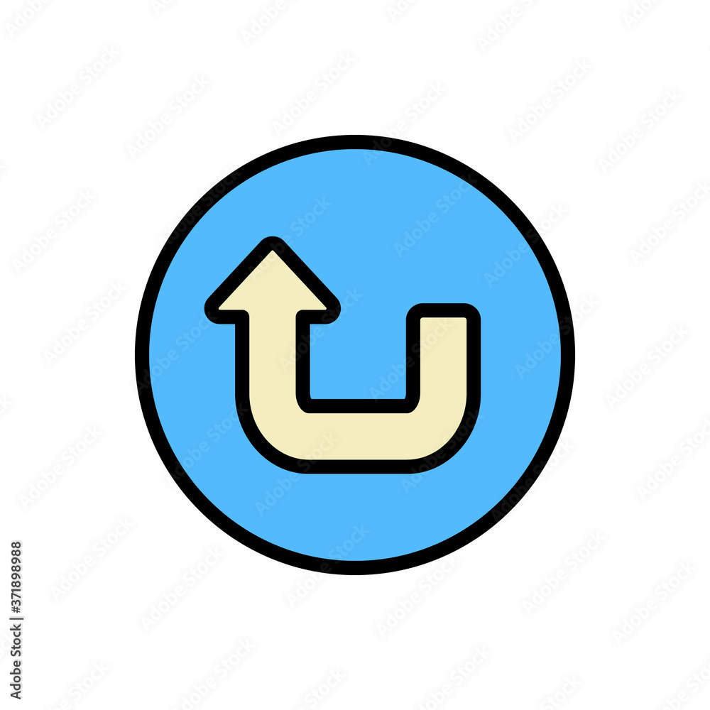 Poster arrow turn and up icon. simple color with outline vector elements of pointer icons for ui and ux, we