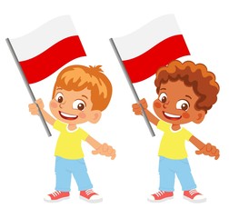 Poland flag in hand set