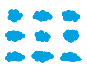 Blue clouds banner vector collection, communication icon