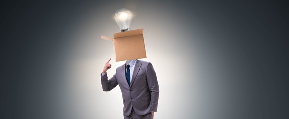 Businessman in thinking out of box concept