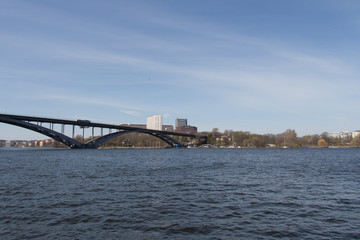Western bridge on Kungsholmen waterfront, Stockholm, Sweden.