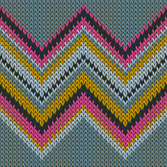 Obraz premium Macro zig zal lines knit texture geometric vector 