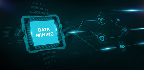 Data mining concept. Business, modern technology, internet and networking concept. 3D illustration.