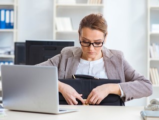 Businesswoman employee working in the office