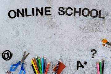 Home school or online school concet background.