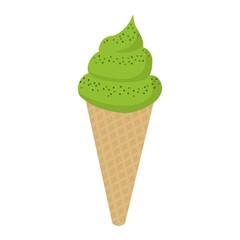 green Matcha ice cream cone