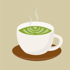 a cup of hot Matcha latte