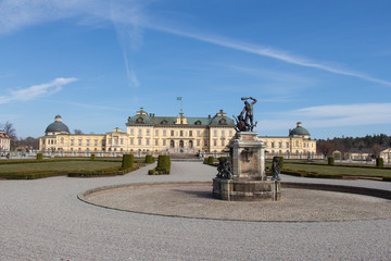Obraz premium Facade of Drottningholm palace in a sunny day, Sweden.