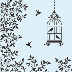 Bird Leaf Background Pattern