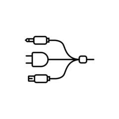 multipurpose plug thin icon isolated on white background, simple line icon for your work.