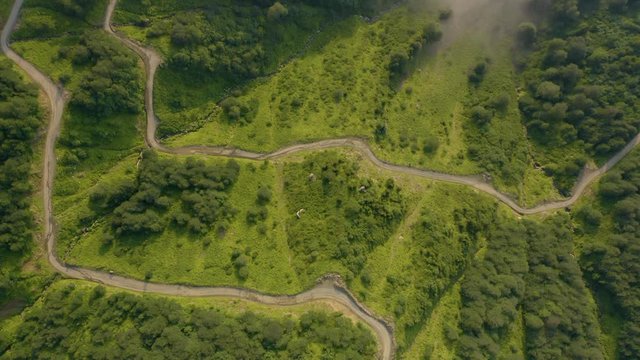 Drone shot of Gomi Mountain in the Guria region of Georgia, also known as Gosmismta