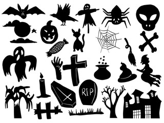 Halloween clip art collection. You can use this file to print on greeting card, frame, mugs, shopping bags, wall art, telephone boxes, wedding invitation, stickers, decorations, and t-shirts helloween