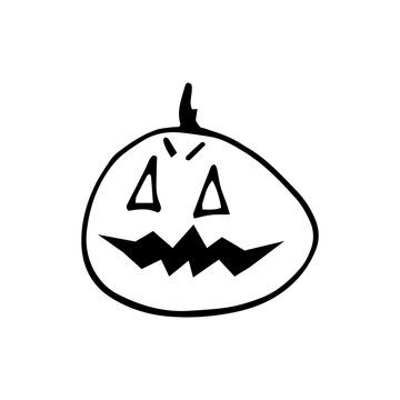 Hand drawn doodle autumn pumpkin