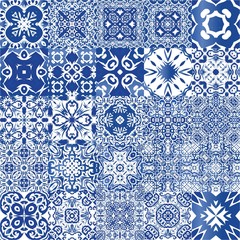 Antique azulejo tiles patchworks.