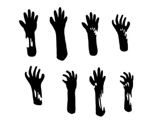 Fototapeta premium Hand Halloween. This file you can use to print on greeting cards, frames, mugs, shopping bags, wall art, phone boxes, wedding invitations, stickers, decorations, and helloween t-shirts. 