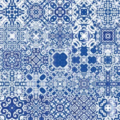 Antique azulejo tiles patchworks.