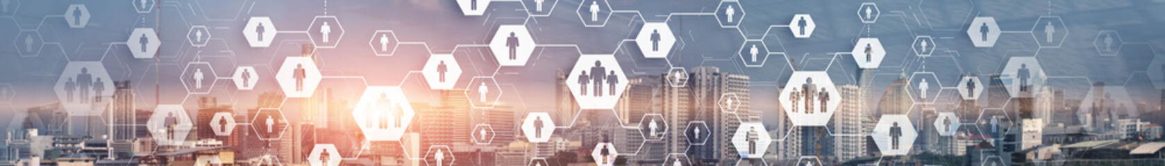 Modern wireless technologies. Means of communucation and networking. People icons Social network.