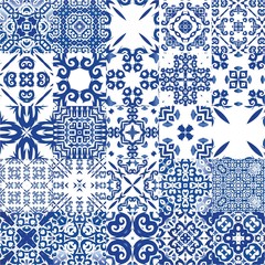 Ethnic ceramic tiles in portuguese azulejo.