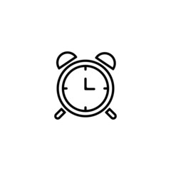 alarm clock thin icon isolated on white background, simple line icon for your work.