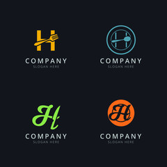 Initial H logo with restaurant elements