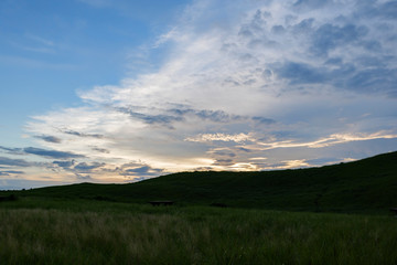 Dusk, beautiful scenery of Soni plateau in Nara prefecture