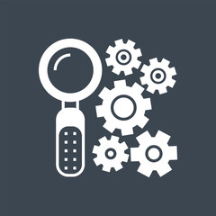 Active Search Related Vector Glyph Icon. Isolated on Black Background. Vector Illustration.