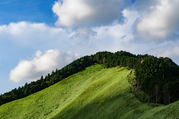 Japanese mountains on a clear summer day