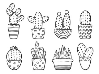 Set of cactus, vector illustration