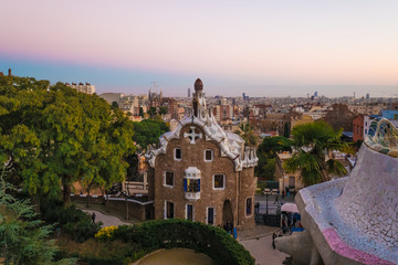 Naklejka premium panorama of barcelona spain