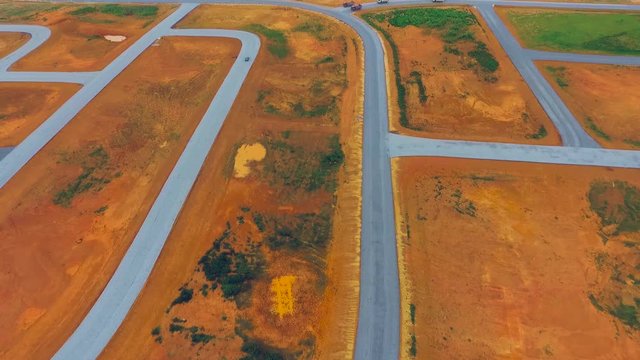 Aerial of intertwining roads in Nasarawa, Nigeria