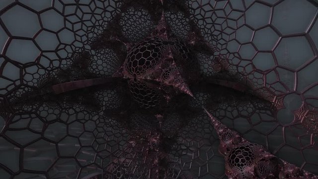 3d fractal zoom. clean render with smooth camera.