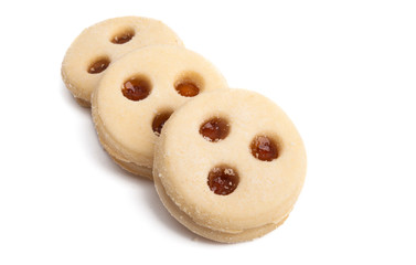 Double cookies with jam isolated